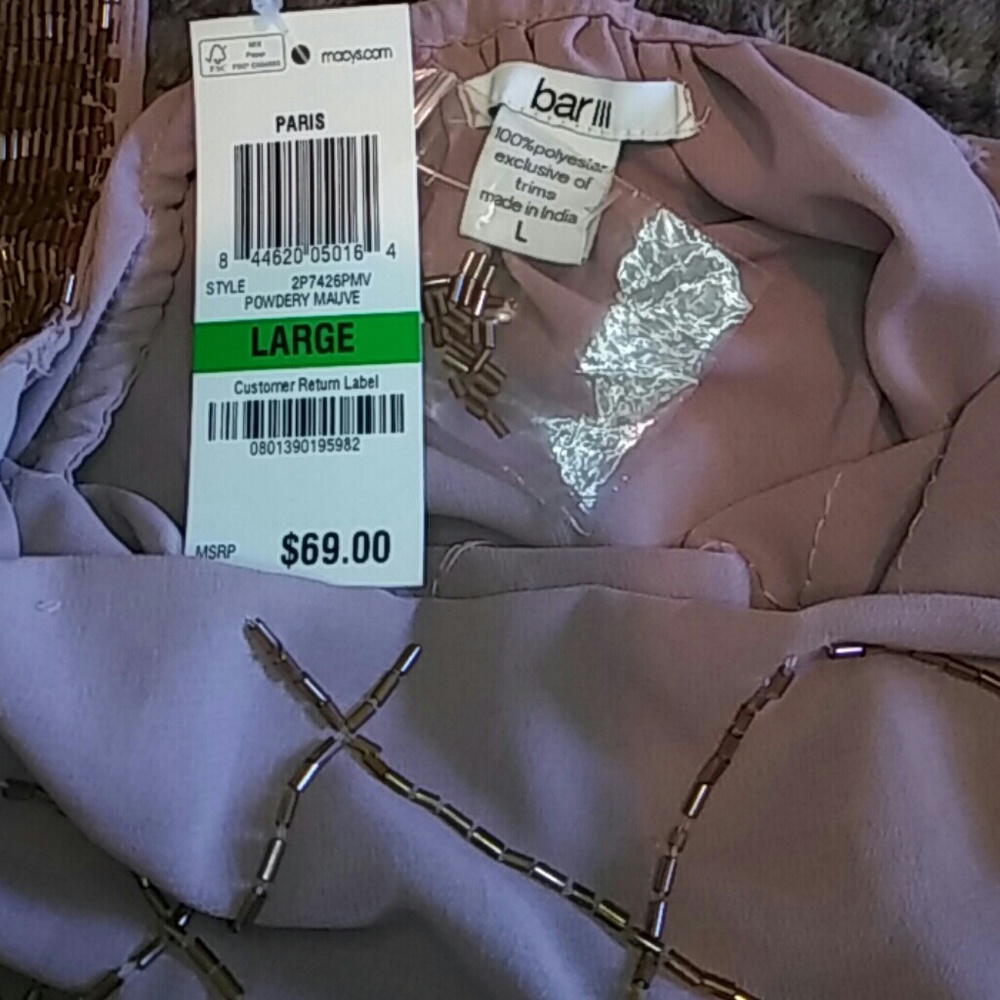 Gorgeous Bar III Beaded top NWT - Picture 8 of 8